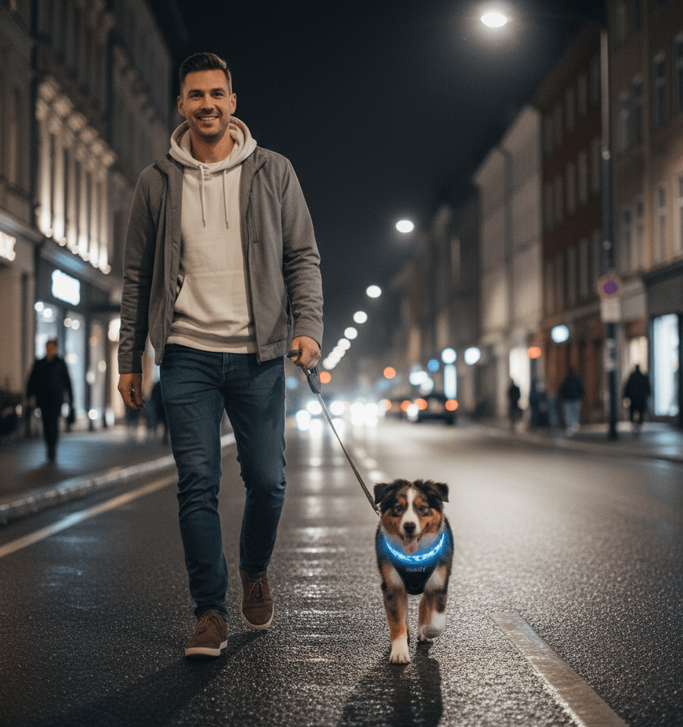 Collier Lumineux pour Chien Camouflage - LED Sécurité Nocturne, Réglable & Résistant - ToutouZEN