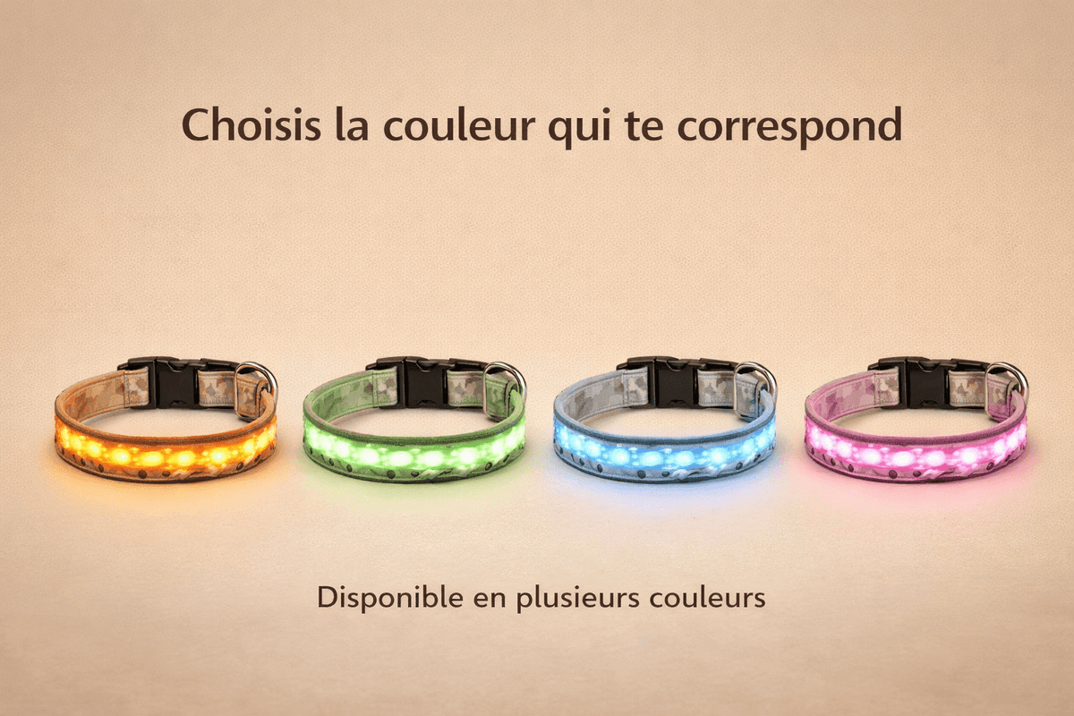 Collier Lumineux pour Chien Camouflage - LED Sécurité Nocturne, Réglable & Résistant - ToutouZEN
