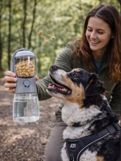 Gourde 3 - en - 1 pour Chien - Eau, Croquettes & Distributeur de Sacs pour Balades Faciles - ToutouZEN