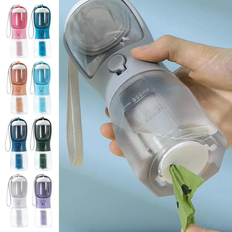 Gourde 3 - en - 1 pour Chien - Eau, Croquettes & Distributeur de Sacs pour Balades Faciles - ToutouZEN