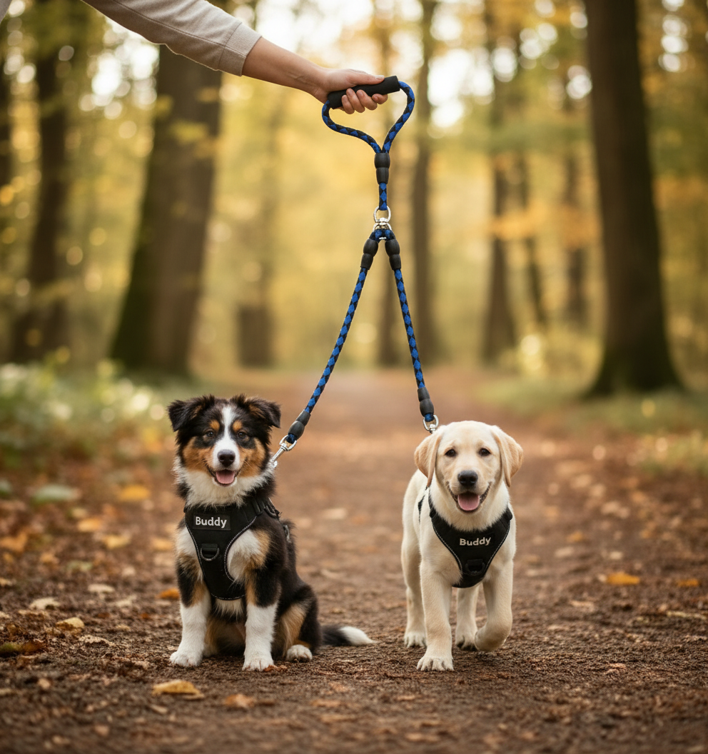 Laisse Double pour Deux Chiens | Promenade Sans emmêlement, Confort & Contrôle - ToutouZEN