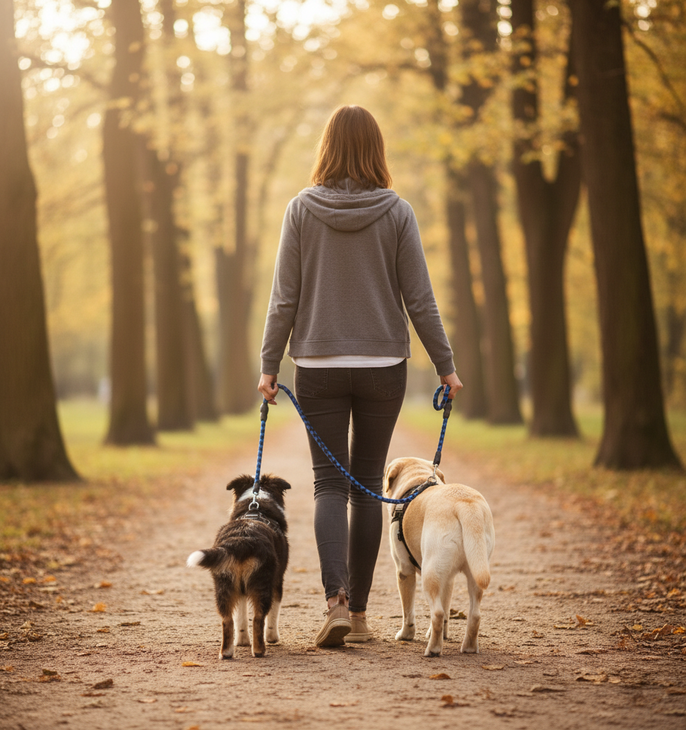 Laisse Double pour Deux Chiens | Promenade Sans emmêlement, Confort & Contrôle - ToutouZEN