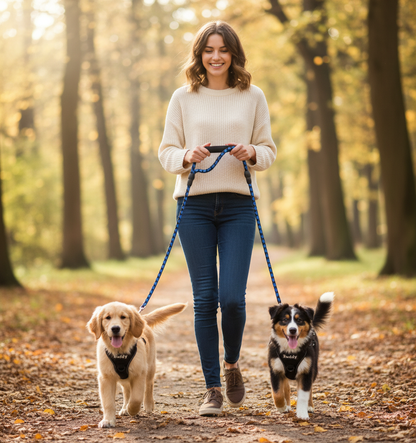 Laisse Double pour Deux Chiens | Promenade Sans emmêlement, Confort & Contrôle - ToutouZEN